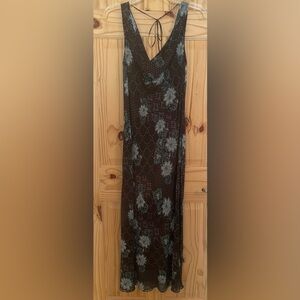 Elegant A Stevens Black and gray/blue Floral Dress
